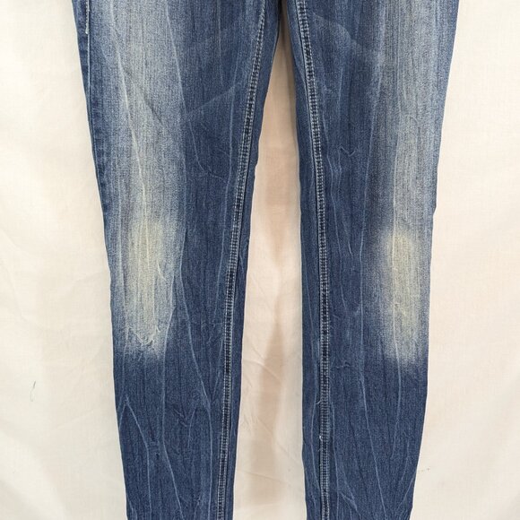 Fragile Handle with Care Junior Blue Light Distress Med Wash Jeans Size 7 - Picture 4 of 10